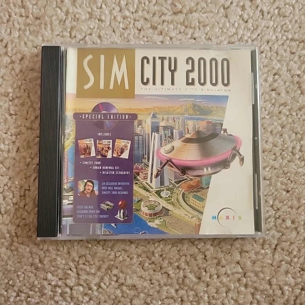 SimCity 2000 CD Collection Special Edition PC Game CD-ROM 1994 Maxis Used